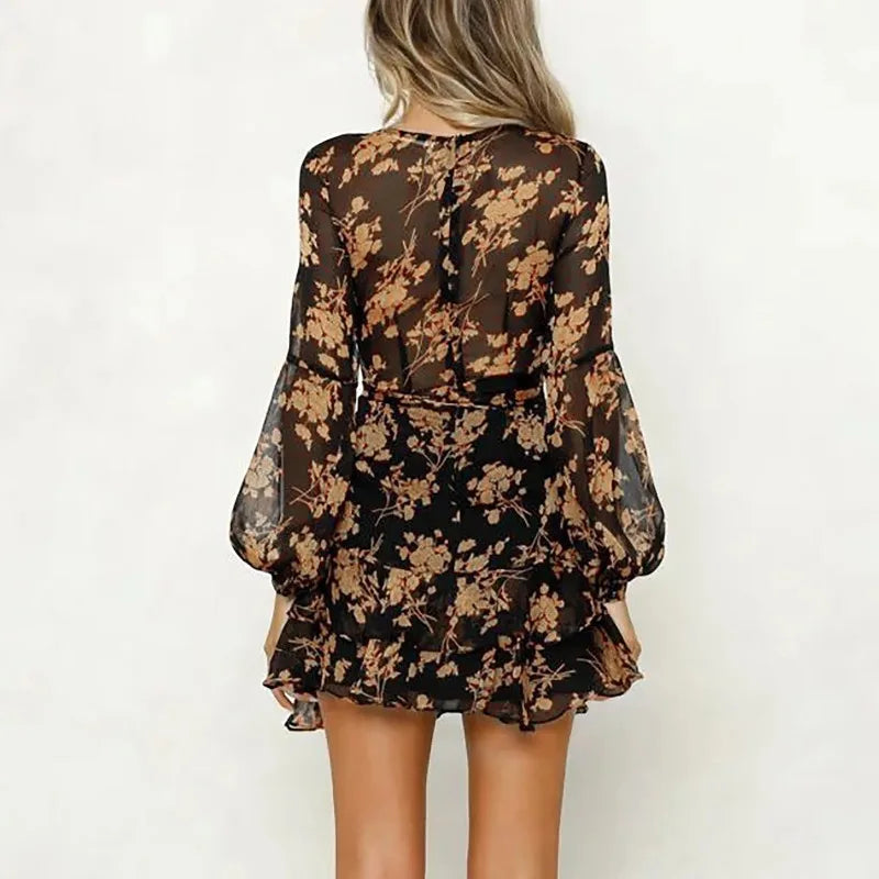 Mesh Dress V Neck