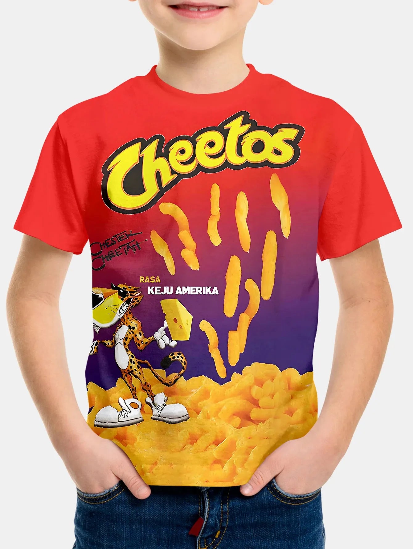 Creative Funny Chips 3d Printed Takis Customized Children Fashion T-Shirt Round Neck Short sleeve Boys Girls Kids Casual Tops