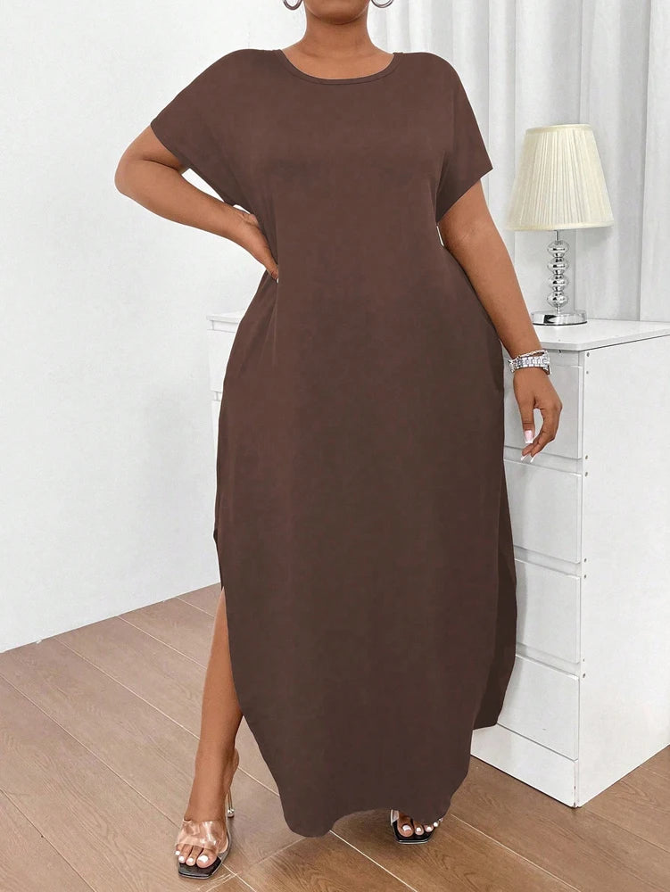 Plus Size Talla Grande Summer Long Dresses 2025 Casual Beach Maxi Loose Women's Dresses Comfortable Evening Gowns