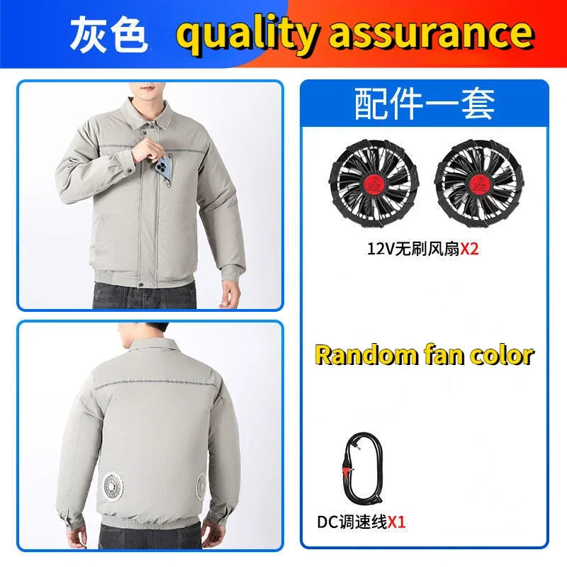 Clothes with fans in summer heatstroke prevention and cooling air conditioning men's clothing refrigeration work Outdoor Jacket