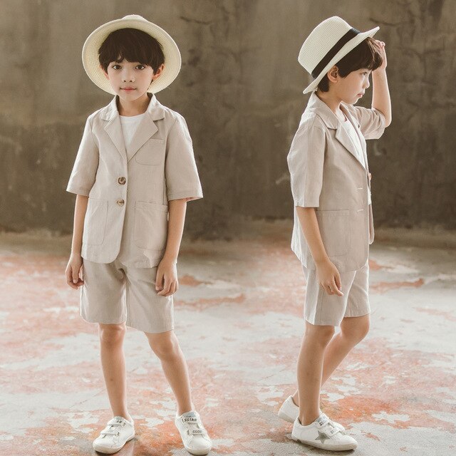 teenage boys clothing sets blazer +pants two pieces summer 2020 12 years old white casual costume - keikeishopping