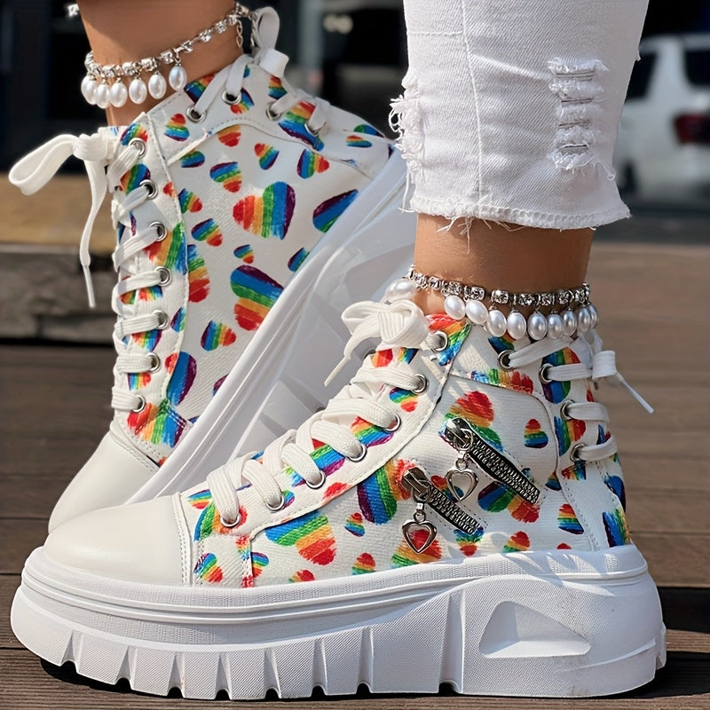 Lace-Up Mid-Top Sneakers