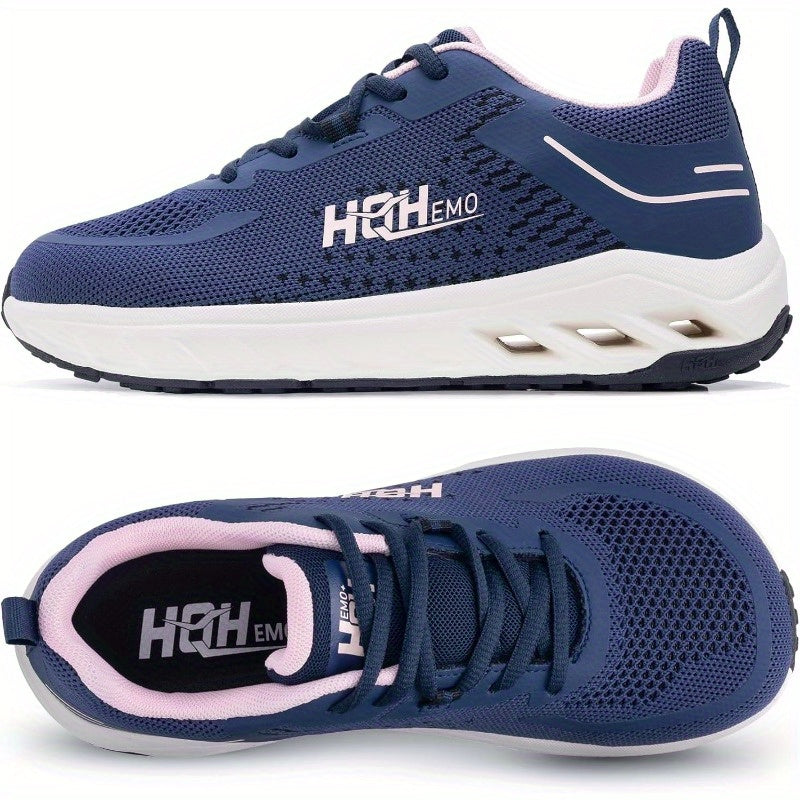 Women's Wide-Width Supportive TPU Gel Cushioning Tennis Running Shoes - Lightweight Zero-Drop All-Weather Gym Shoes with Arch & Stability Technology, Black/White/Gray/Gray & Black Color Options for Walking, Fitness, Sports -