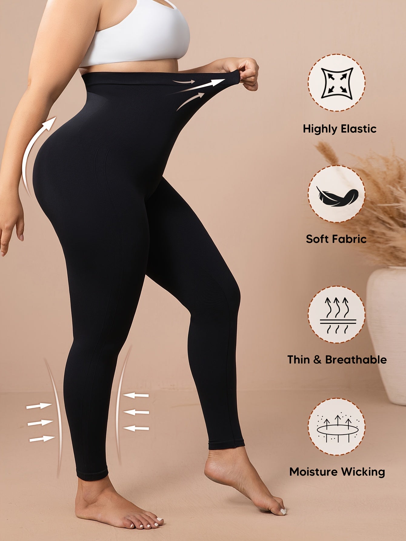 Women's Full-Body Shaping Leggings - Butt Lift & Tummy Control One-Piece Tights, Low-Compression Shapewear Pants, Seamless Underwear for & Casual Attire, Breathable Postpartum Bodysuit