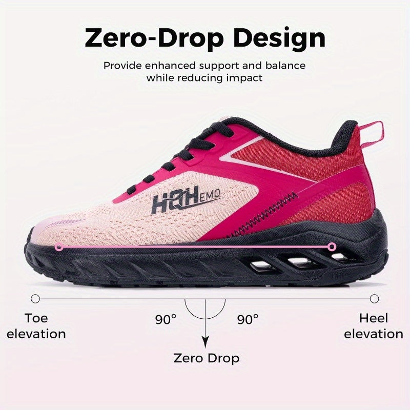 Women's Wide-Width Supportive TPU Gel Cushioning Tennis Running Shoes - Lightweight Zero-Drop All-Weather Gym Shoes with Arch & Stability Technology, Black/White/Gray/Gray & Black Color Options for Walking, Fitness, Sports -