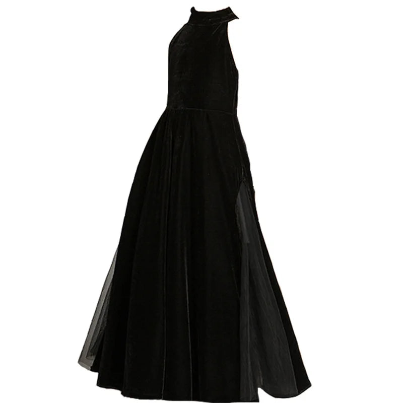 Evening Dresses for Girls 2021 Kids Elegant Princess Sleeveless Party Black Dress Wedding Fashion Show Children's Clothing 14 Y