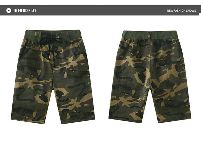 IENENS Teens Army Shorts Camouflage Short Trousers Children Short Pants Kids Cotton Boardshorts Boy Summer Thin Loose Shorts