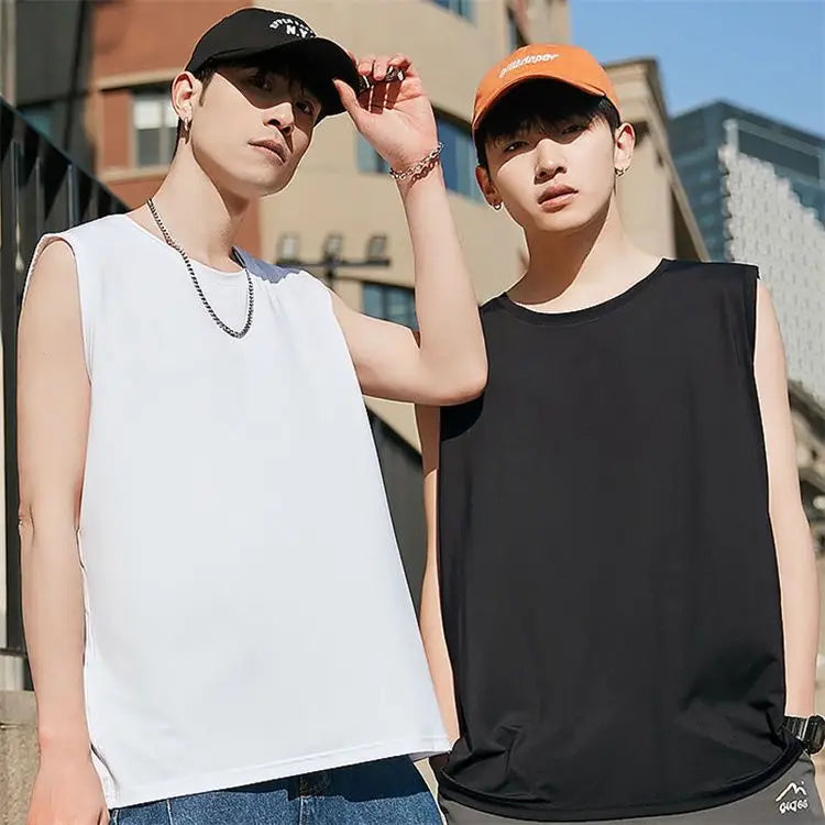 Summer 2025 Vest New Style Loose Casual Sleeveless Vest Breathable Quick-drying Sports Short-sleeved Men