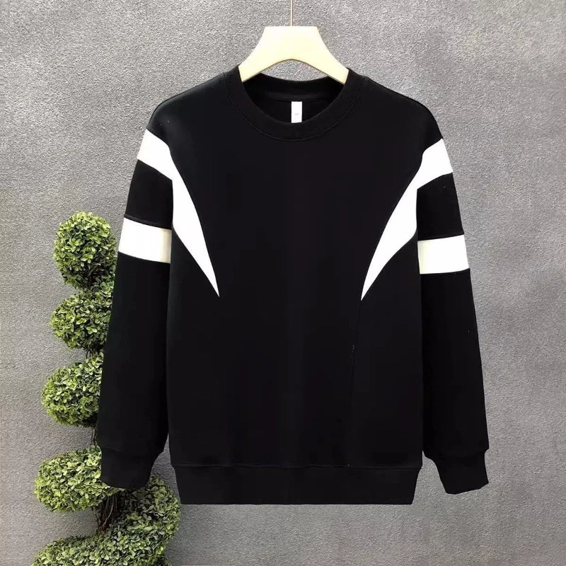 Men Clothing Trend Contrast Patchwork Lazy Style Hoodies Sweatshirts Spring Autumn Long Sleeve Loose Fashion Tops Korean Casual