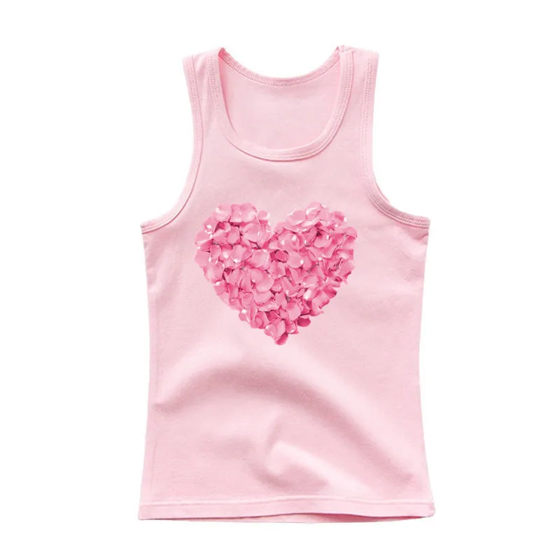 Girls Sleeveless Vest 2025 Summer New Sports Undershirt Cute Owl Print Cotton Tank Top for Kids 3-14 Years