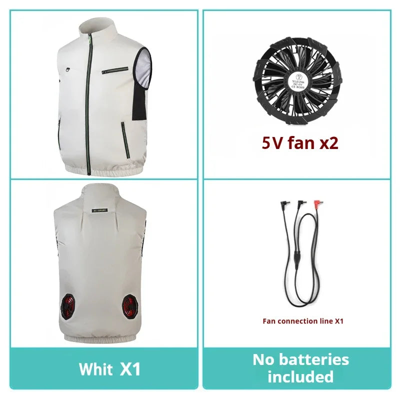 Summer Popular Intelligent Cooling Air Conditioning Clothing Outdoor Breathable Quick Drying Leisure Work Vest