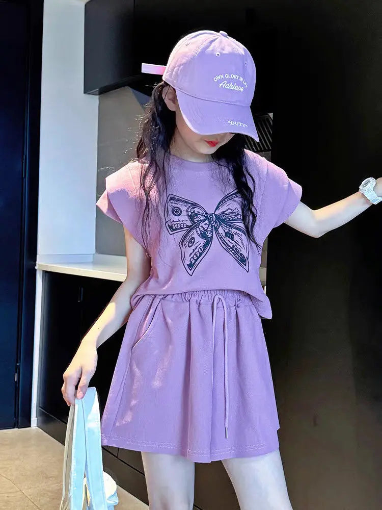 Girls' Summer Clothes Wear Children's Clothing Girl Setup Toddler Kids Sets 10 12 Years From 8 Girls' Set Tracksuit Korean 4 7 9