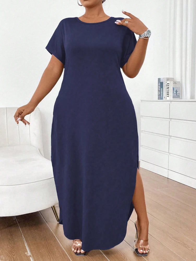 Plus Size Talla Grande Summer Long Dresses 2025 Casual Beach Maxi Loose Women's Dresses Comfortable Evening Gowns