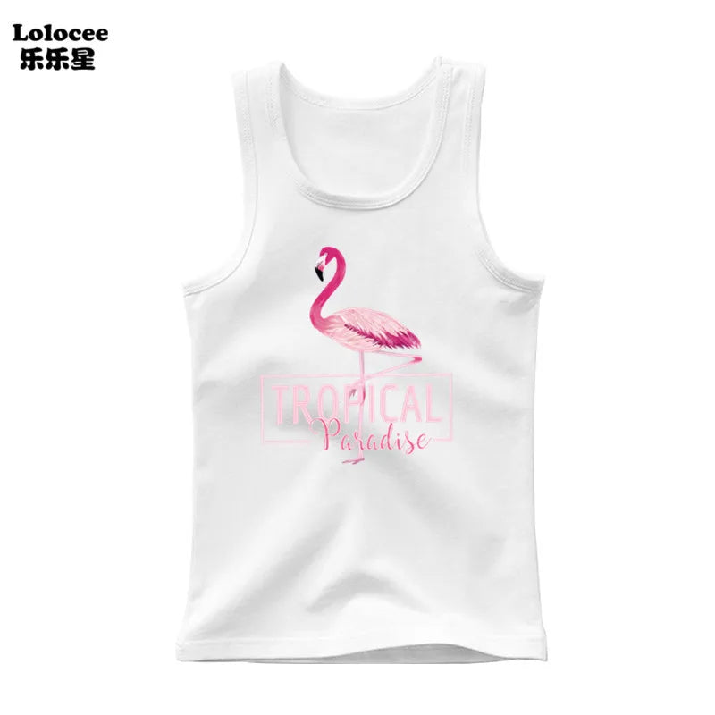 Girls Sleeveless Vest 2025 Summer New Sports Undershirt Cute Owl Print Cotton Tank Top for Kids 3-14 Years