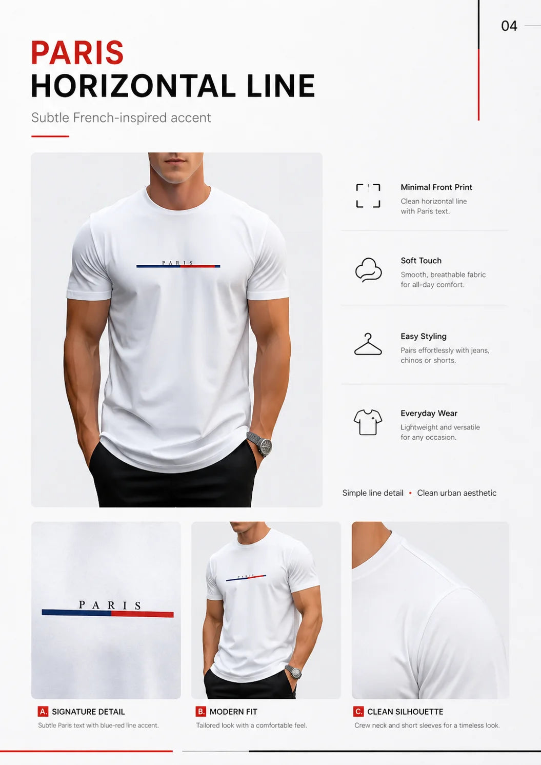 Summer Men's T-shirt Top Casual Loose Fit Oversized T-shirt PARI Letter Pattern Printed Round Neck Short Sleeved Homme Vêtement