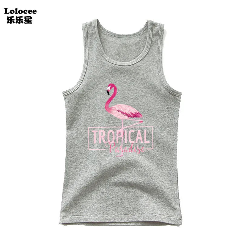 Girls Sleeveless Vest 2025 Summer New Sports Undershirt Cute Owl Print Cotton Tank Top for Kids 3-14 Years