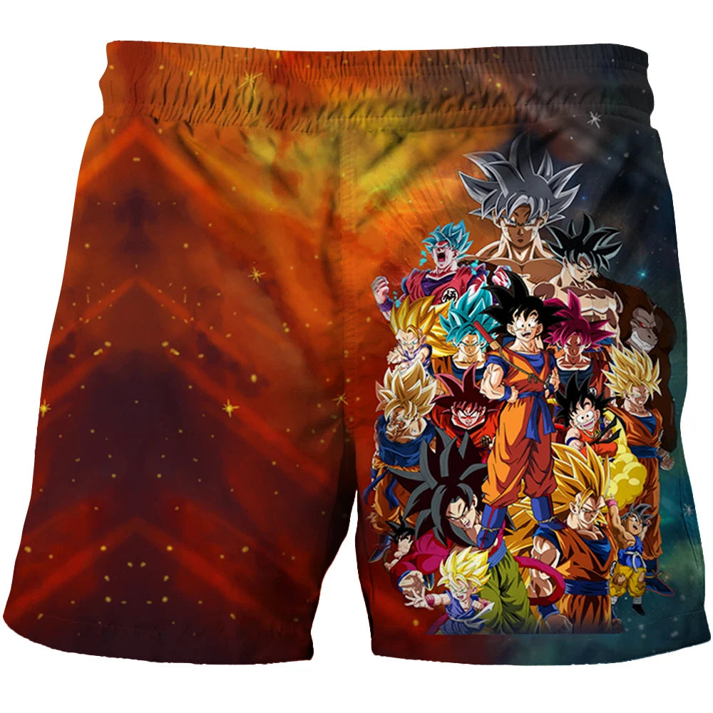 Japanese Cartoon Dragon Ball Z Children's Boys Shorts Beach Pants Summer Cartoon Cute Boys Beach Pants Shorts