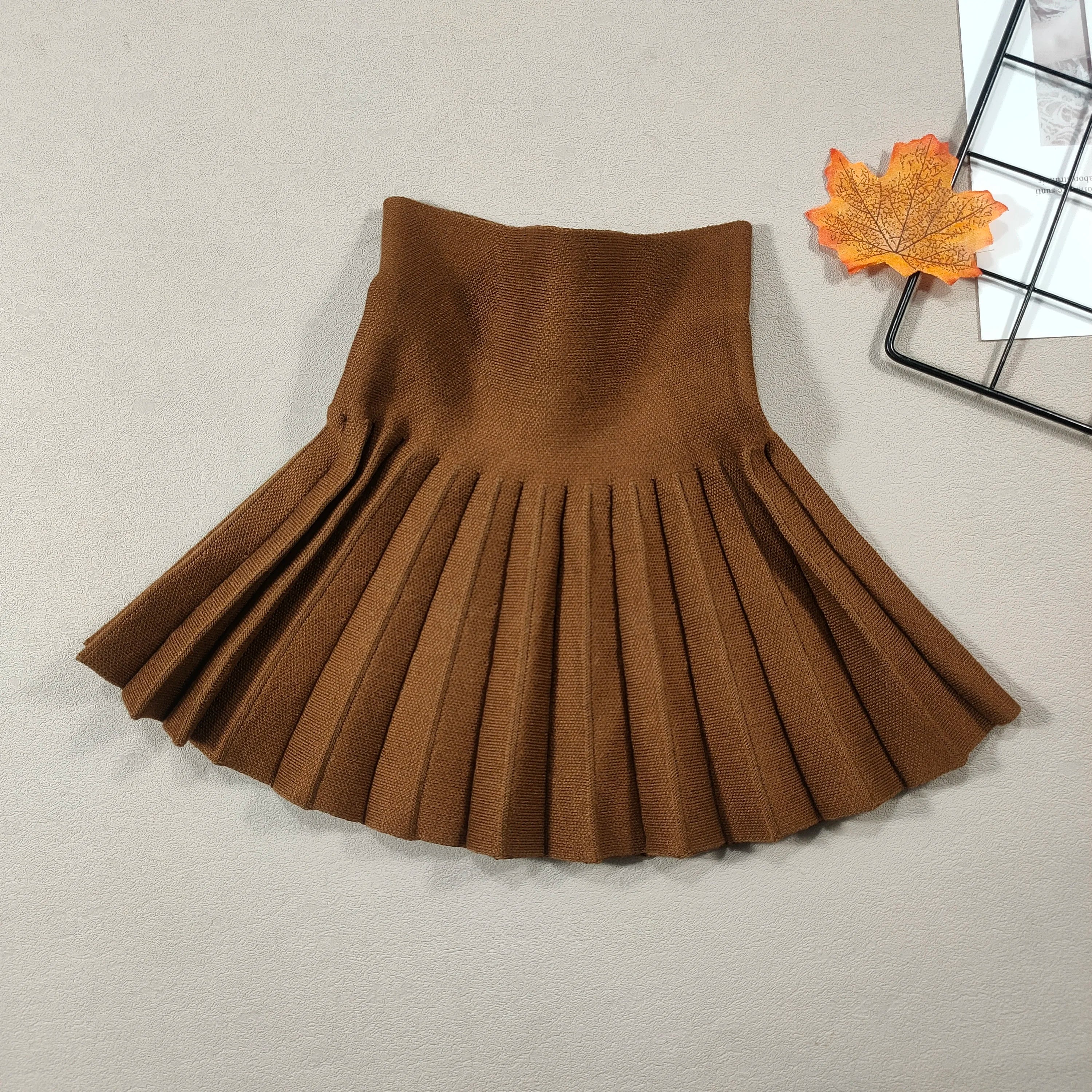 Kids Skirt  Girls' Pleated Skirt Solid Sweet Pink Beach Skirt Black Cute Mini Skirt Slim Fit Baby Princess Skirt 2-12 Years