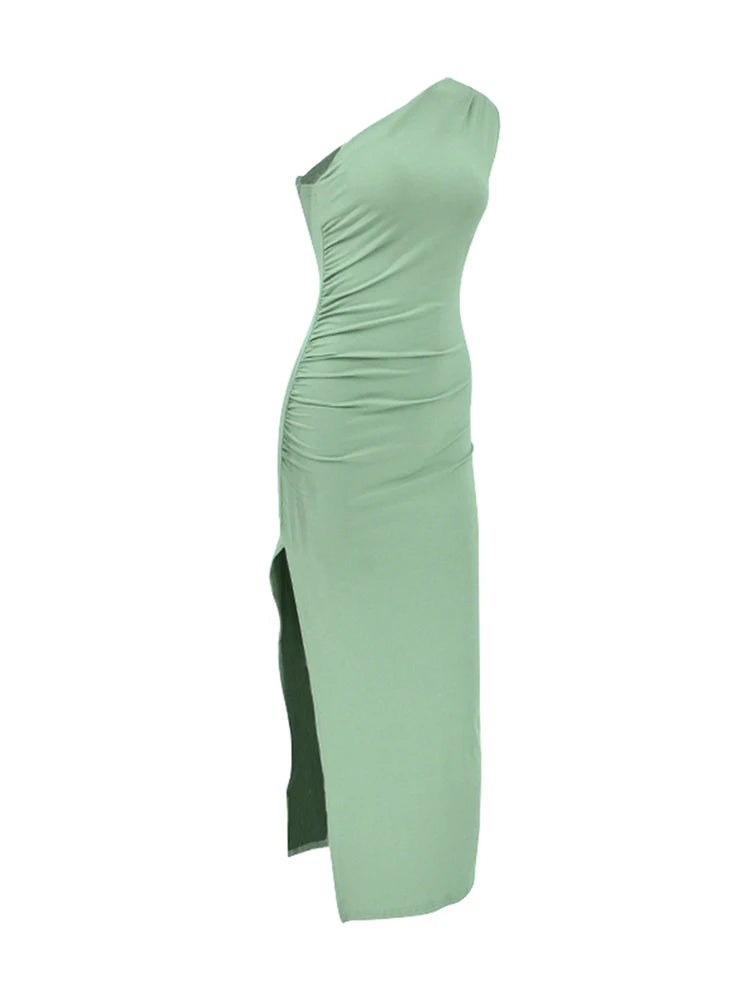 Summer Women' Maxi Dresses Sexy Split Fashion Sleeveless Backless Slim Dress Female Casual Streetwear Club Elegant Party Dresses