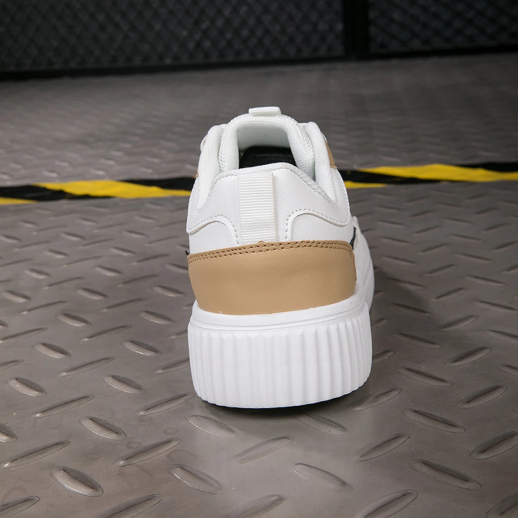 Men's Summer Breathable Trendy Versatile Casual White Sneakers for Teenagers Non-Slip Sports Thick-Soled White Shoes