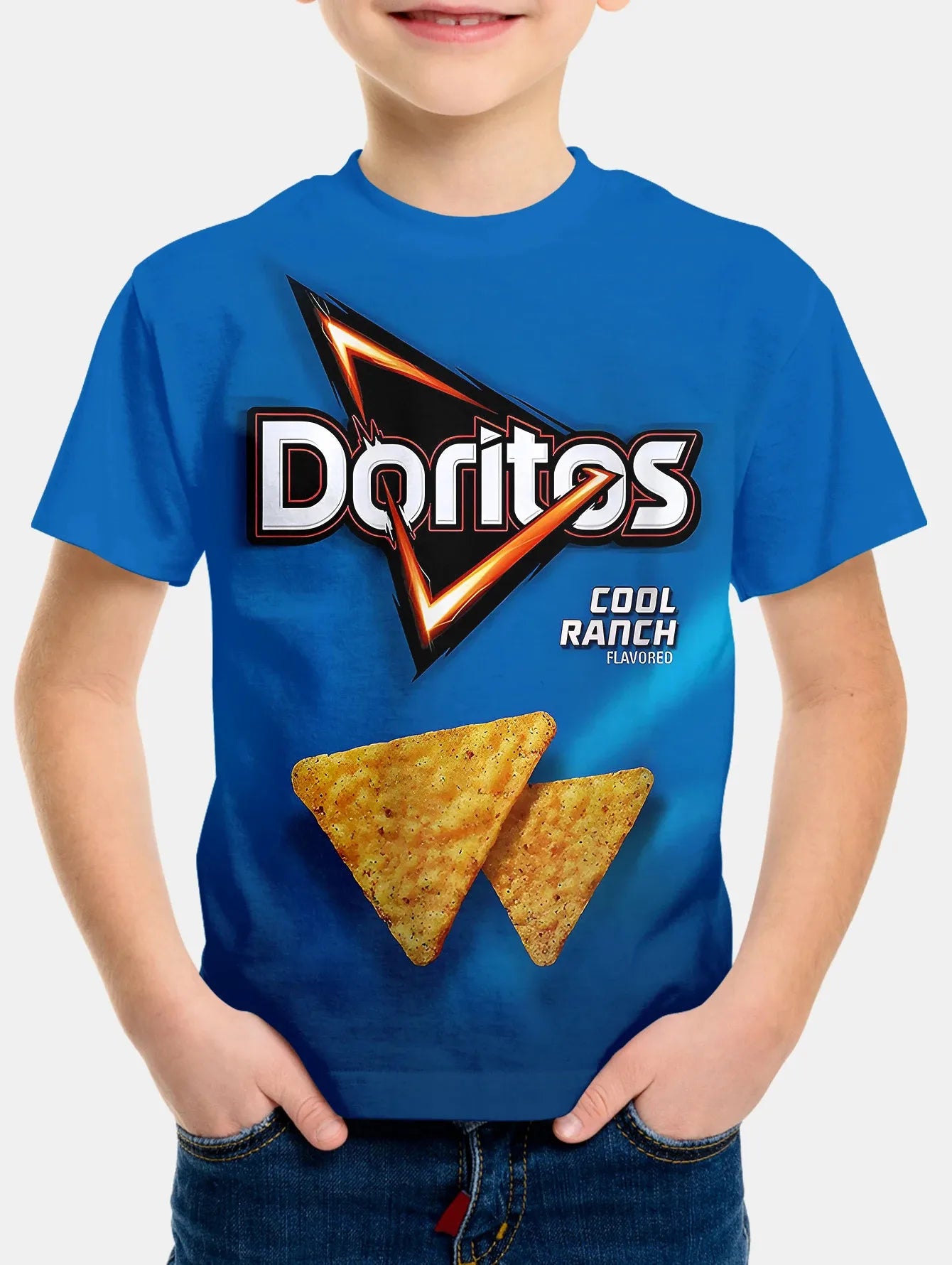 Creative Funny Chips 3d Printed Takis Customized Children Fashion T-Shirt Round Neck Short sleeve Boys Girls Kids Casual Tops