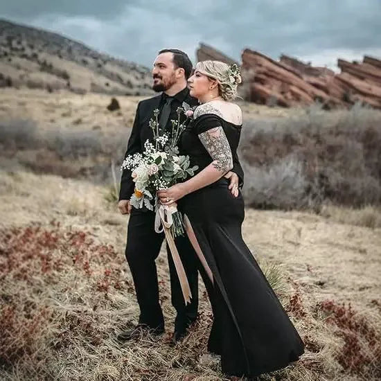 Evening Dresses فساتين سهرة Elegant Women's Off Shoulder High Split Long Formal Party Dress Evening Gown