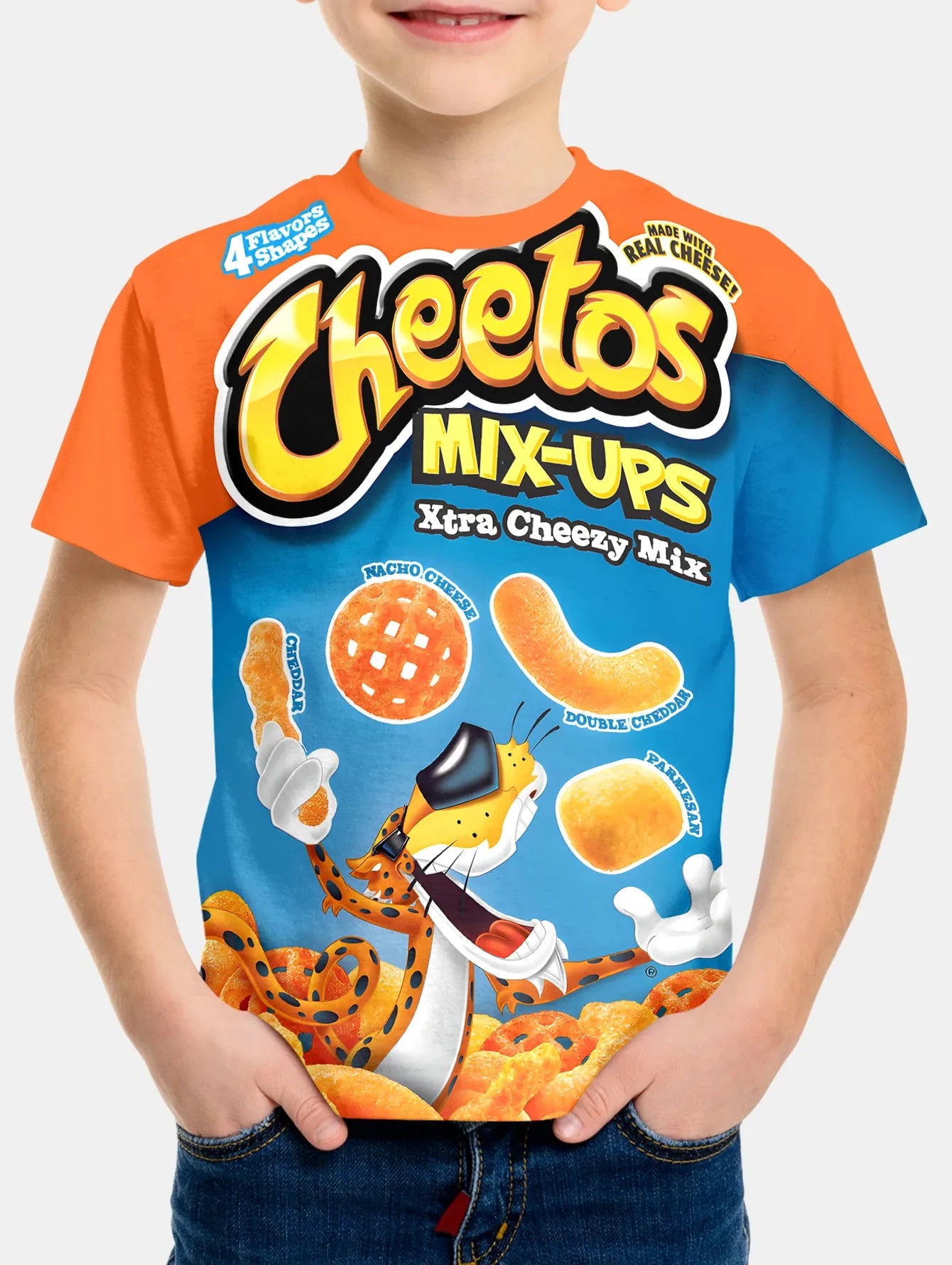Creative Funny Chips 3d Printed Takis Customized Children Fashion T-Shirt Round Neck Short sleeve Boys Girls Kids Casual Tops