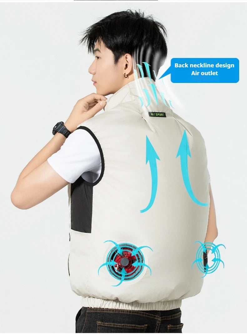 Summer Popular Intelligent Cooling Air Conditioning Clothing Outdoor Breathable Quick Drying Leisure Work Vest