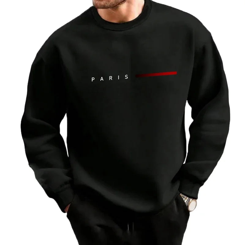 Mens Tracksuit Paris Printing Single Piece Sweatshirt Sweatpants Office Casual Sports Hoodie Pants Man Clothing Daily Streetwear