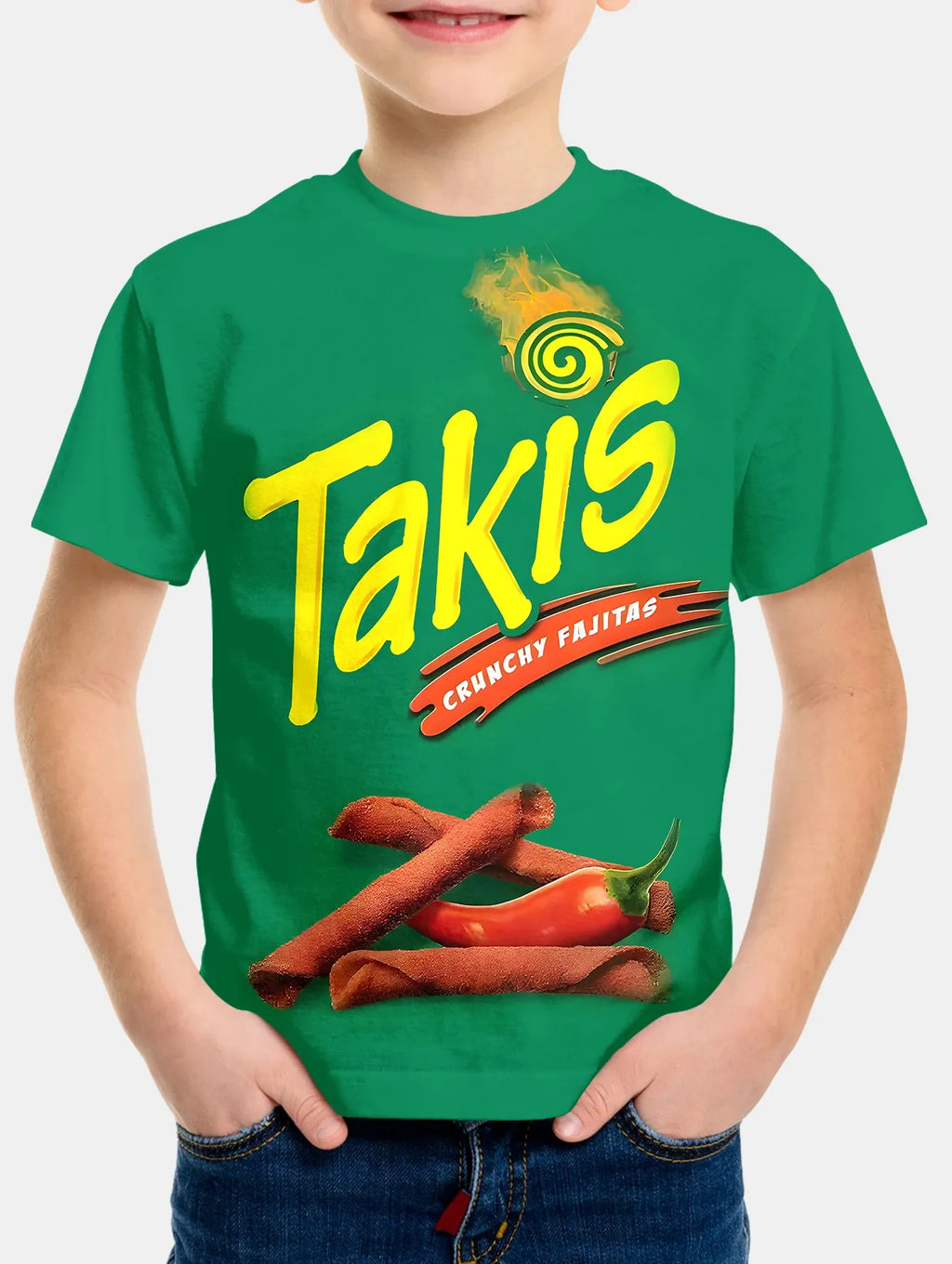 Creative Funny Chips 3d Printed Takis Customized Children Fashion T-Shirt Round Neck Short sleeve Boys Girls Kids Casual Tops