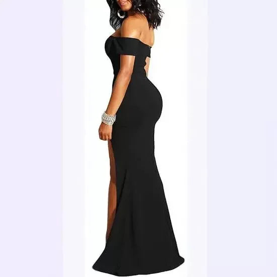 Evening Dresses فساتين سهرة Elegant Women's Off Shoulder High Split Long Formal Party Dress Evening Gown