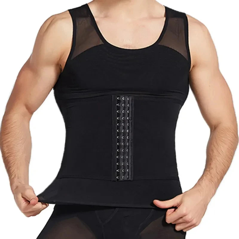 Men Compression Clothing Bodybuilding Mesh Vest Gym Fitness Sweatshirt Male Tracksuit Homme Athletic Tops Workout Tank Tops