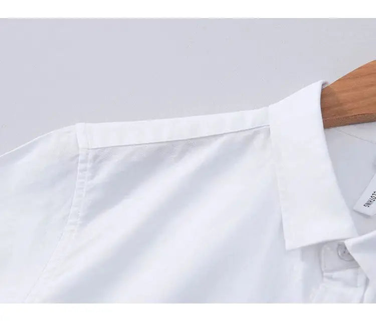 Men Clothing Summer Vintage Simple Appliques Lapel Button Down Shirt Trendy Casual Short Sleeve Slim Comfortable All Match Tops