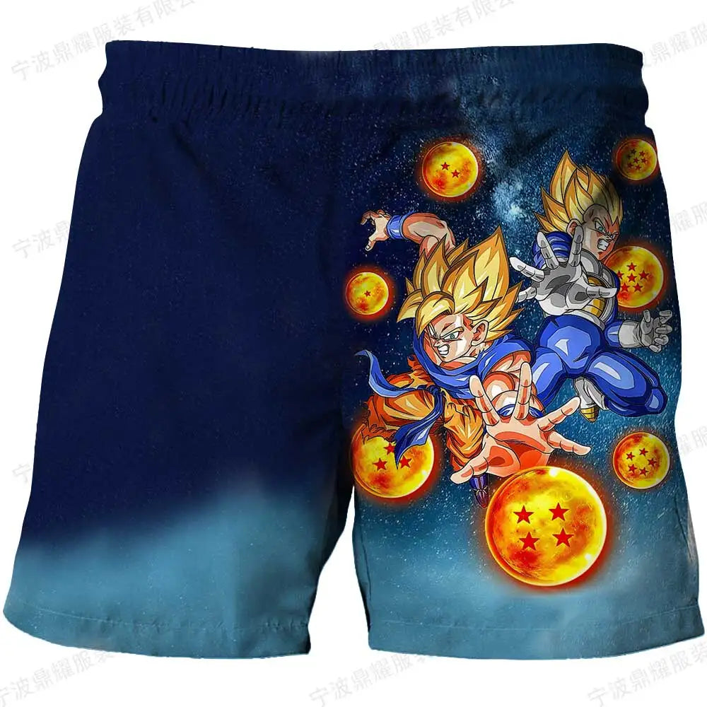 Japanese Cartoon Dragon Ball Z Children's Boys Shorts Beach Pants Summer Cartoon Cute Boys Beach Pants Shorts