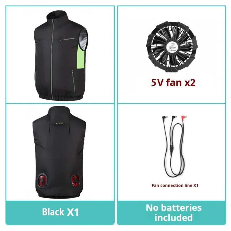 Summer Popular Intelligent Cooling Air Conditioning Clothing Outdoor Breathable Quick Drying Leisure Work Vest