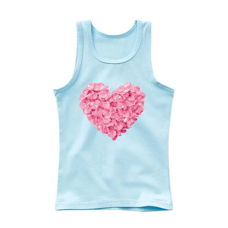 Girls Sleeveless Vest 2025 Summer New Sports Undershirt Cute Owl Print Cotton Tank Top for Kids 3-14 Years