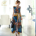 H Han Queen Hot Sales Korean Women's Summer Sexy Prints Work 2 Pieces Set Sleeveless Tops & A-Line Long Skirt Korean Skirt Suit