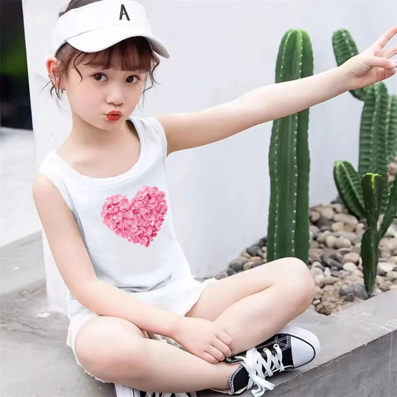 Girls Sleeveless Vest 2025 Summer New Sports Undershirt Cute Owl Print Cotton Tank Top for Kids 3-14 Years