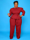 Wmstar Plus Size Sets Two Piece Set Women Fashion Solid Round Collar Half Sleeves Office Ladies Outfits Wholesale Dropshipping