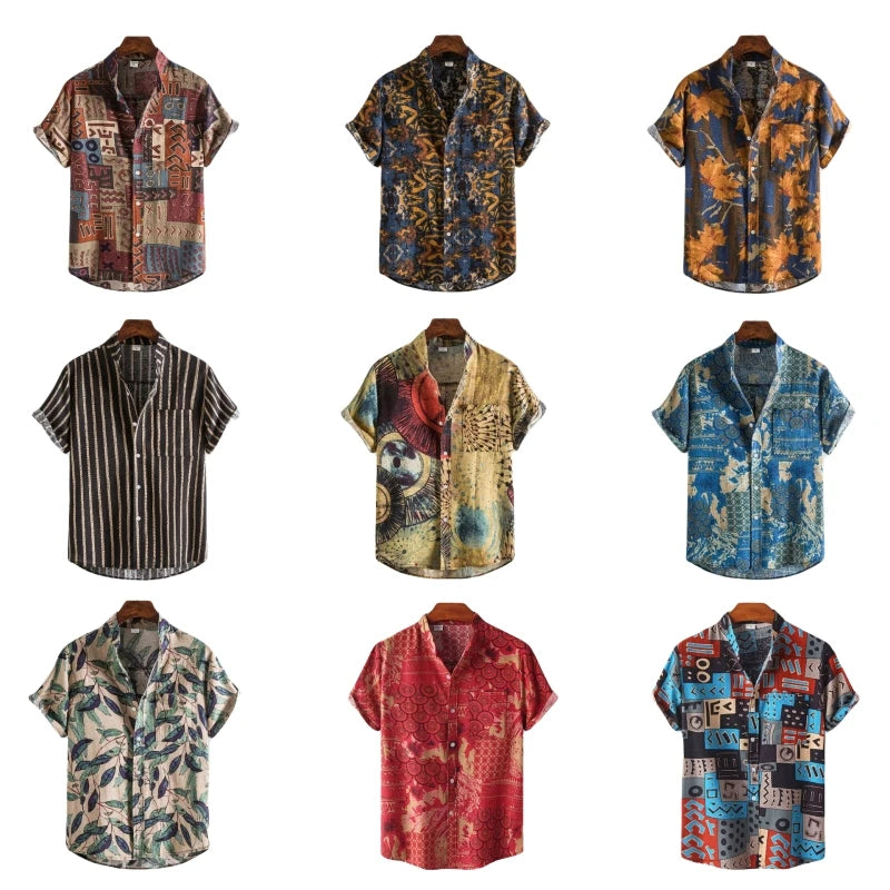 Summer Shirt Men's Shirts T-shirts Man Free Shipping Fashion Clothing Blouses Luxury Social Hawaiian Cotton High Quality Polo