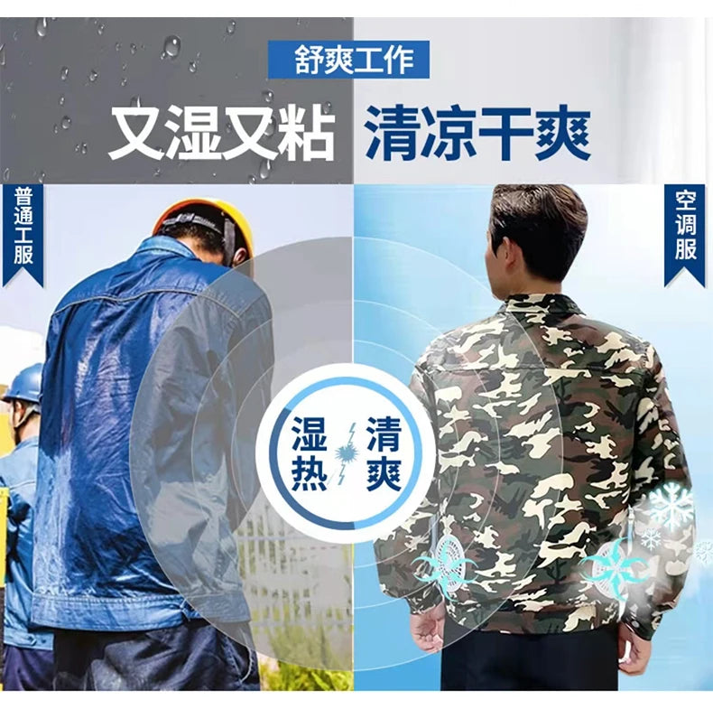 Clothes with fans in summer heatstroke prevention and cooling air conditioning men's clothing refrigeration work Outdoor Jacket