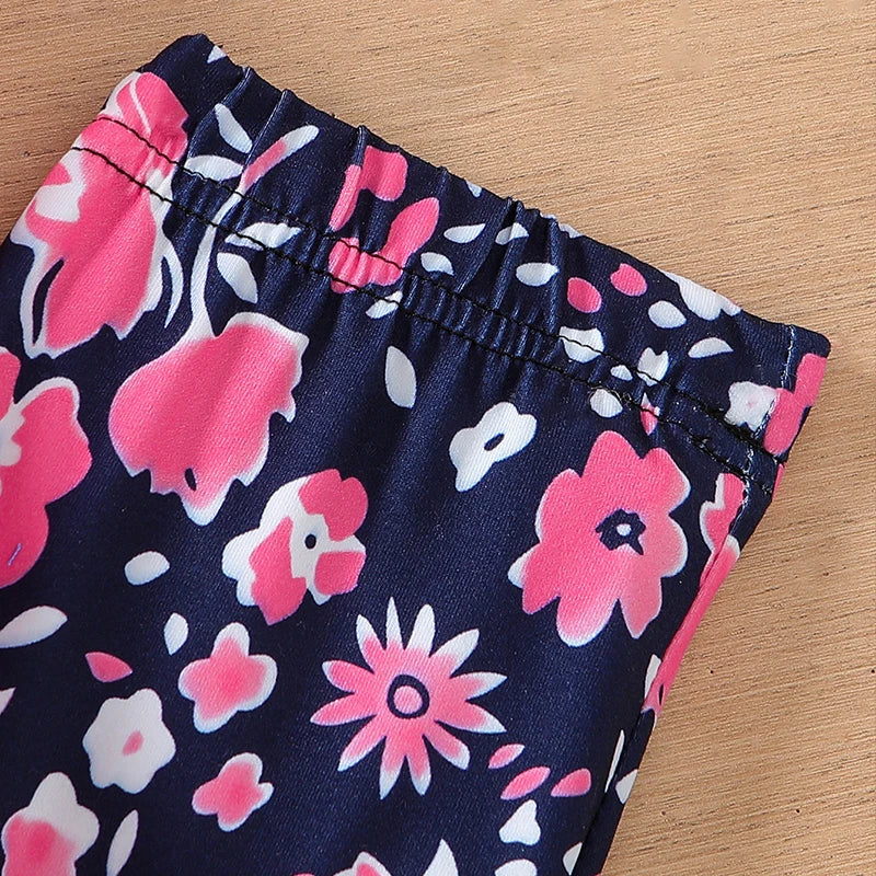Summer Girls Clothing Sets 2024 New Cotton Fashion Short Sleeve T-shirt + Long Pants 2Pcs Suit for Kids Clothes 4 5 6 7 Years