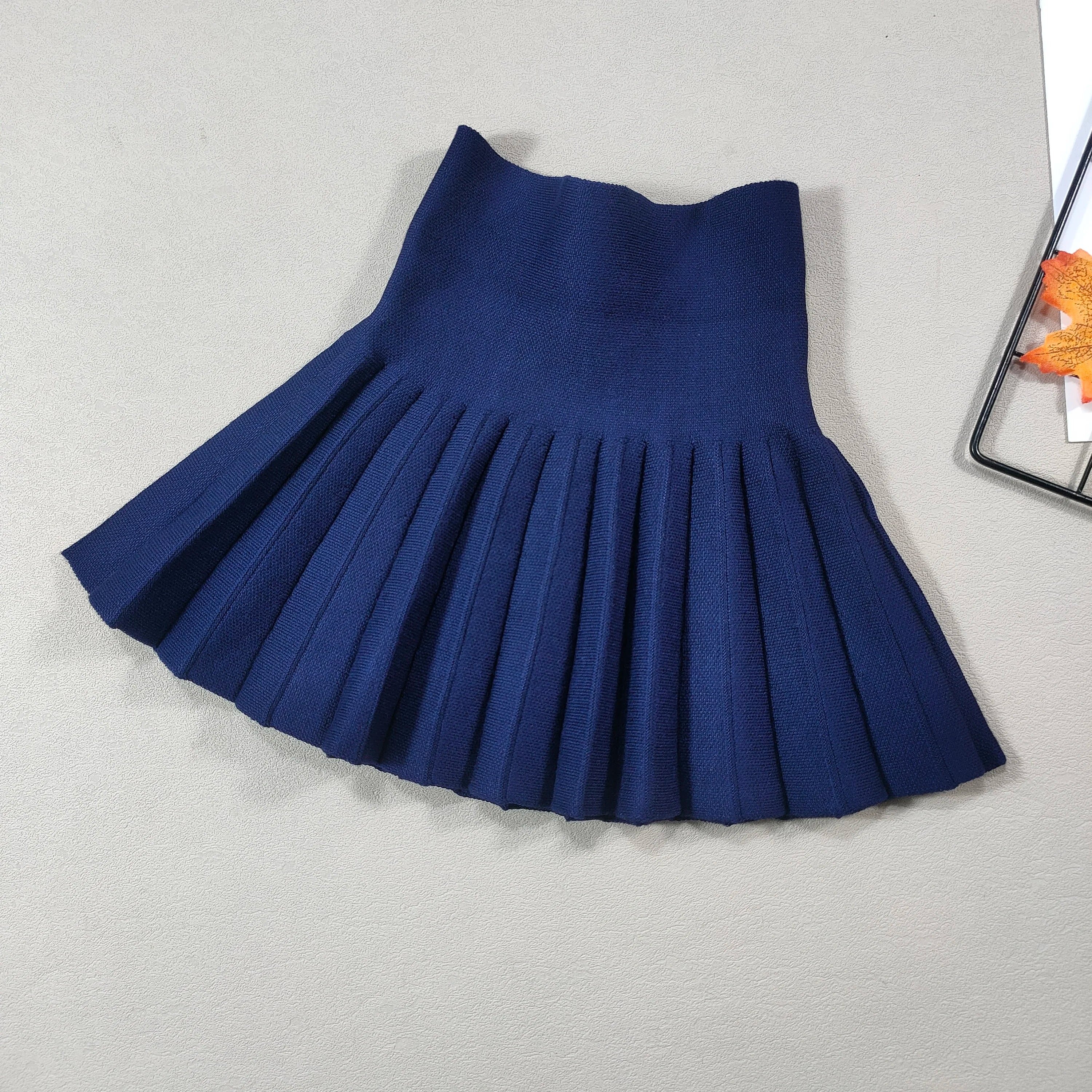 Kids Skirt  Girls' Pleated Skirt Solid Sweet Pink Beach Skirt Black Cute Mini Skirt Slim Fit Baby Princess Skirt 2-12 Years