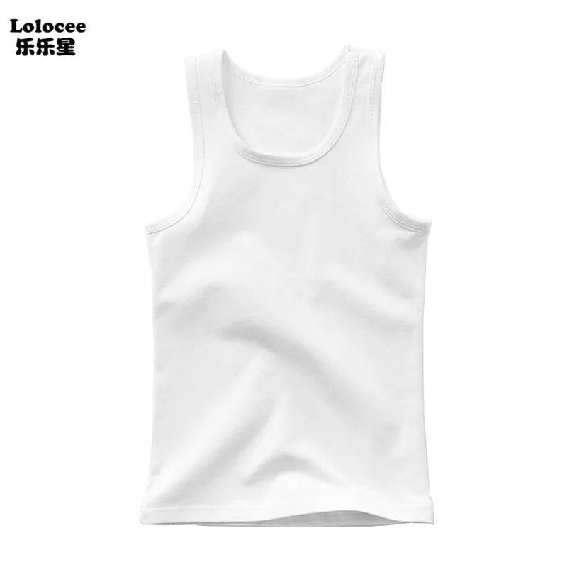Girls Sleeveless Vest 2025 Summer New Sports Undershirt Cute Owl Print Cotton Tank Top for Kids 3-14 Years