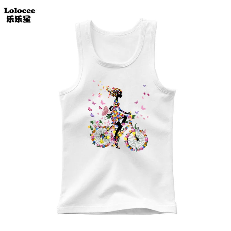 Girls Sleeveless Vest 2025 Summer New Sports Undershirt Cute Owl Print Cotton Tank Top for Kids 3-14 Years