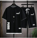 2026 new men's summer clothing, quick drying, breathable, elastic, short sleeves + short pants, two-piece set, a combination of