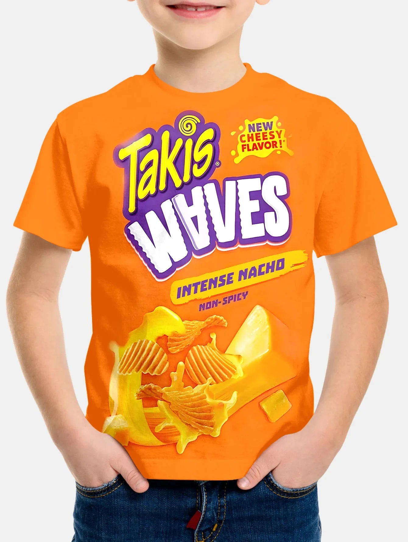 Creative Funny Chips 3d Printed Takis Customized Children Fashion T-Shirt Round Neck Short sleeve Boys Girls Kids Casual Tops