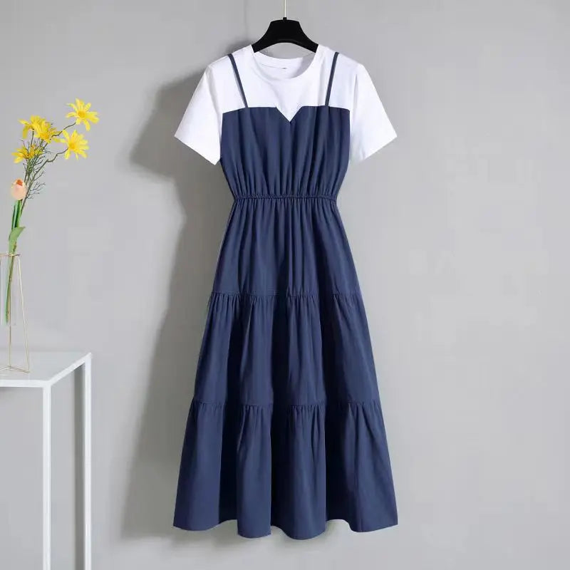 Fashion 10 12 14 16 Years Teenage Girls Dress Back To School Casual Style Large Sizes Suspenders One-piece Girl's Summer Dresses