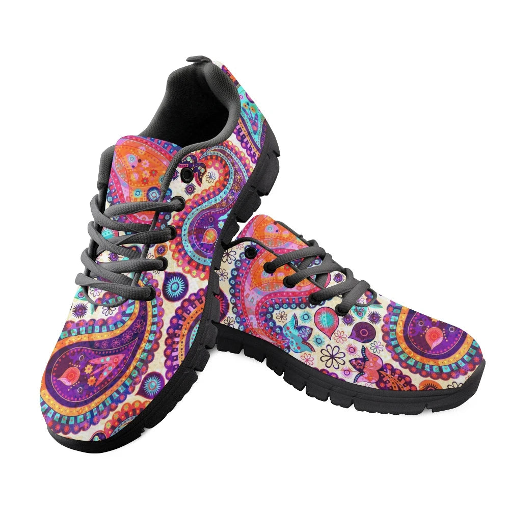 Fashion African Tribal Pattern Lady Flat Jogging Running Shoes Lightweight Walk Footwear Women Casual Shoes Mesh Ladies Sneakers