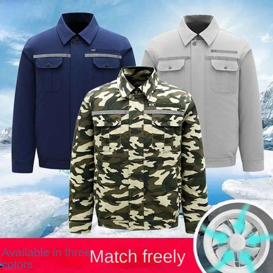 Clothes with fans in summer heatstroke prevention and cooling air conditioning men's clothing refrigeration work Outdoor Jacket